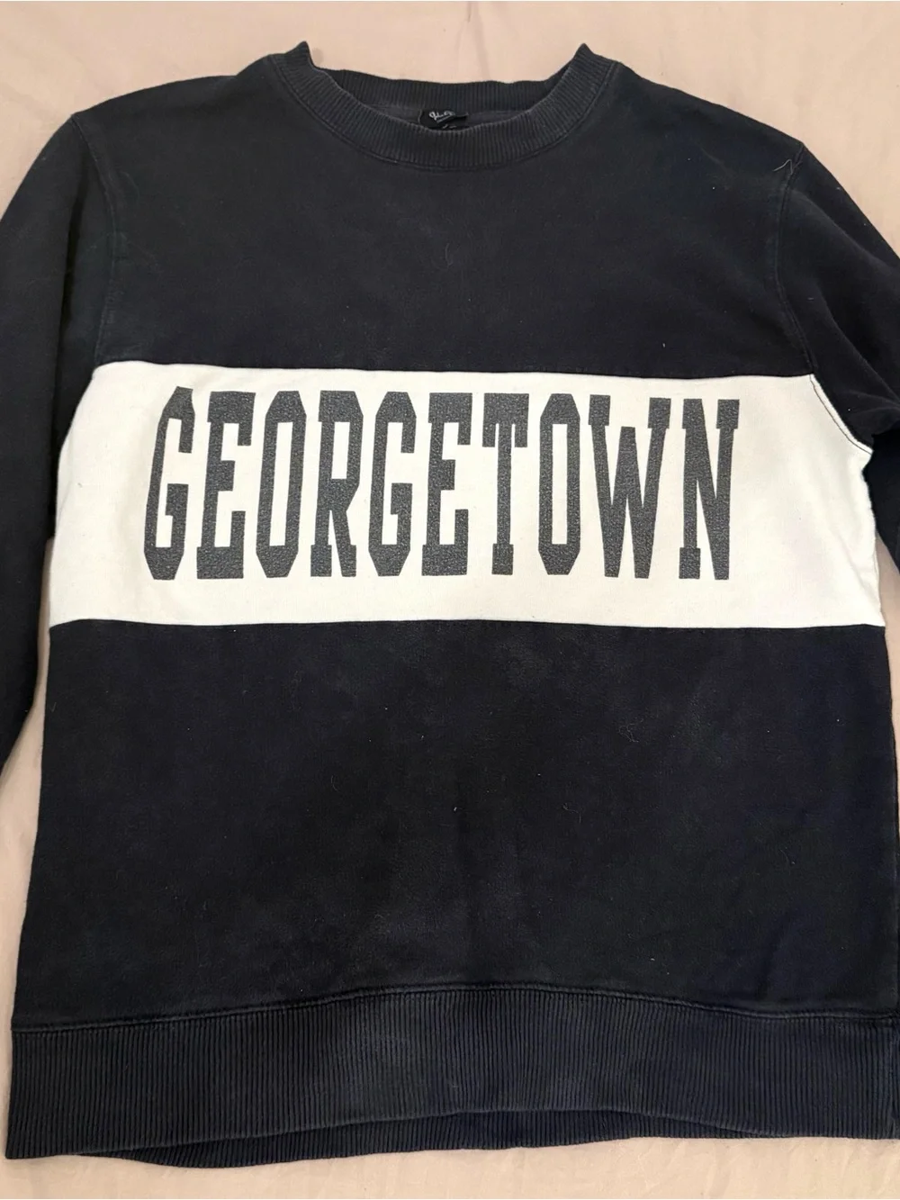 Georgetown- Navy and White Crewneck Sweatshirt